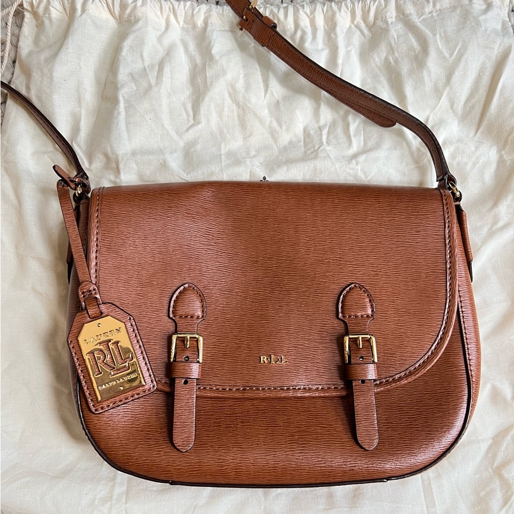 Lauren Ralph Lauren Leather Crossbody Saddlebag